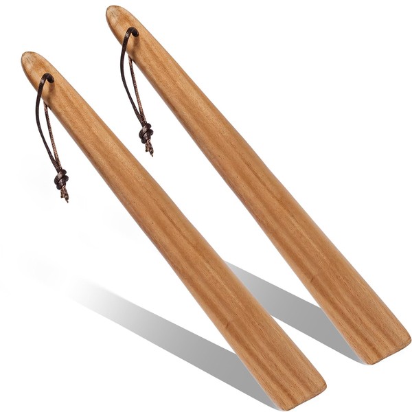 2 Pcs Teak Wood Spatula, 12 Inch Flat Wooden Spatula