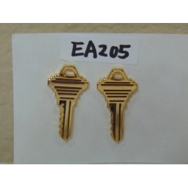 ballou Gold Toned Metal House KEY Shaped TIE TACK or LAPEL PIN 1" Long Ballou Lot of 2