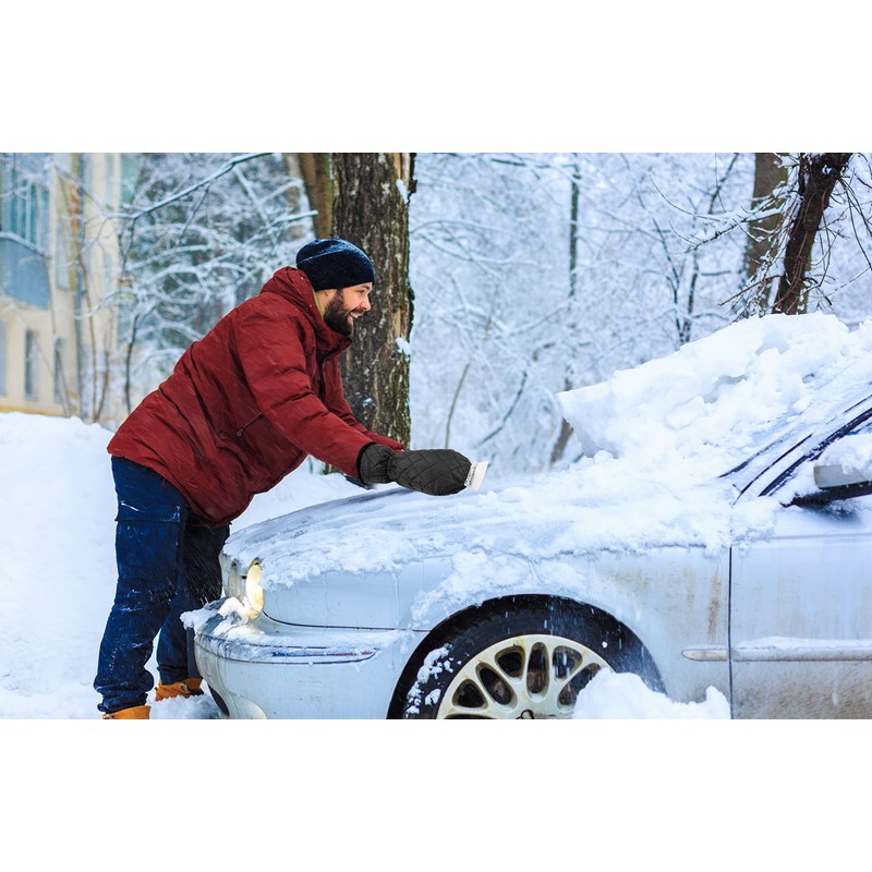 SCRUBIT Ice Scraper with Glove - Car Windshield Scraper for