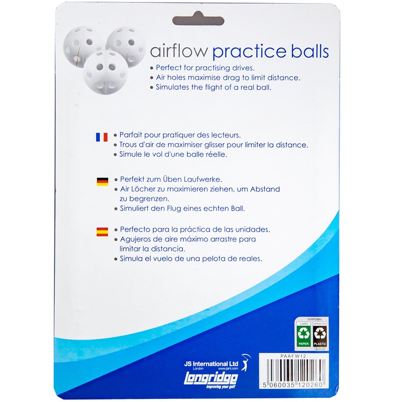 Longridge Golf Airflow Balls White 12 Pack