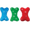Dog Toys Snowflake Pattern Blizzard Bones Seasonal Plush Holiday Bright