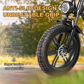 Hycline Ebike Fat Replacement Tire: 26x4.0 Inch Folding Puncture Resistant Fat Tires for Electric Bike, MTB, Heavy Duty, All-Terrain High-Density Tire for Street/Trail Riding