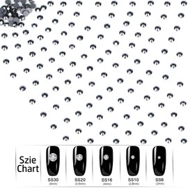 LPBeads 700 Pieces SS30 Jet Hematite Hotfix Rhinestones Flatback Round Crystal Glass Rhinestones Gems for Crafts Nail Face Art Clothes Shoes Bags DIY