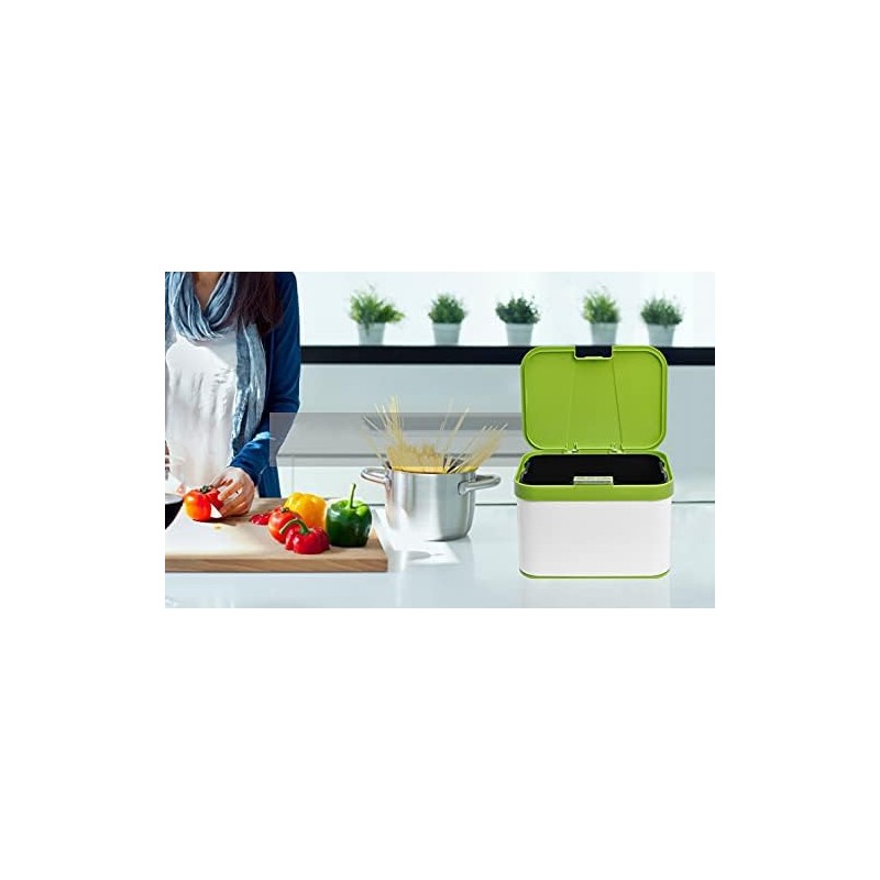 Compost Kitchen Counter Bin (1.13 gallon/4.3 liter) - Green Lid
