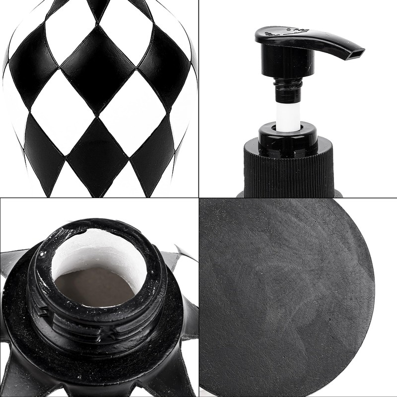 BUNCHBRAVO Elegant Diamond Soap Dispenser | 16oz Hand-Painted Resin Pump