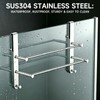 Frameless Glass Door Shower Towel Rack, Double Bar, 8 Hooks,
