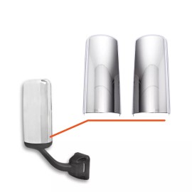 HIGHSOAR 4PCS Chrome Door Mirror & Hood Mirror Cover For 2008-2017 Freightliner Cascadia