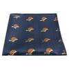 King & Priory Tortoise Navy Blue Herringbone Embroidered Pocket Square,