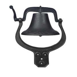 SPOFLYINN Outdoor Large Dinner Bell Farmhouse Antique Vintage Style Gate Bell for Garden Patio Church School Farm Black