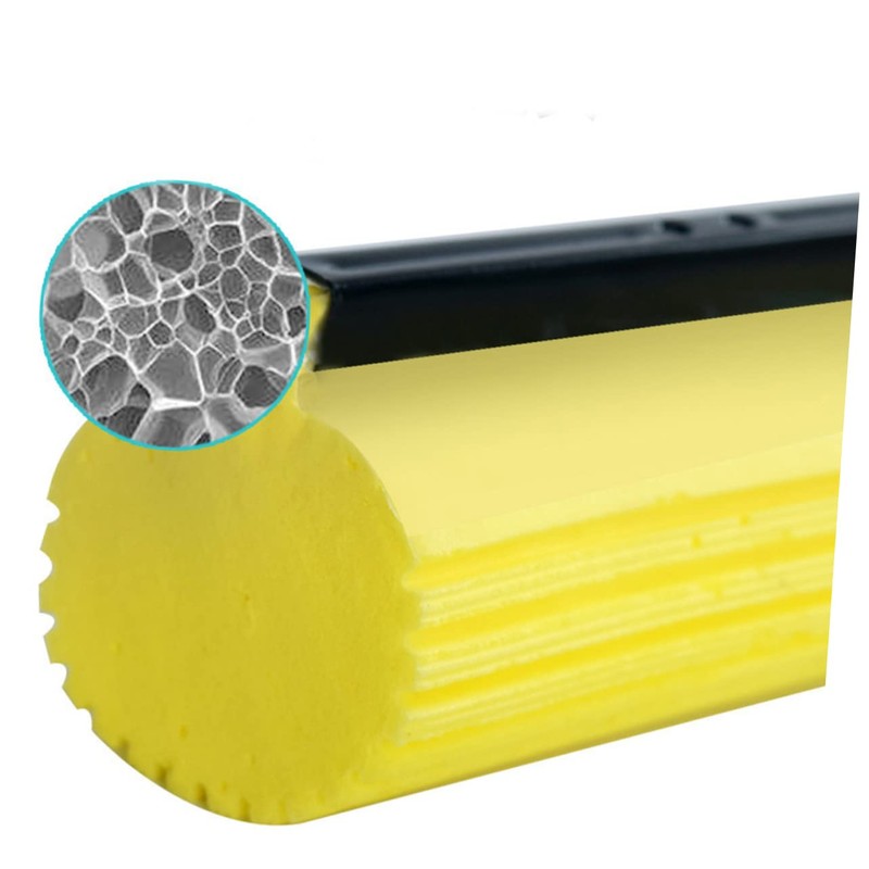 IWOWHERO 2pcs Sponge Mop Head Mop Automatic Wipes Roller Mop
