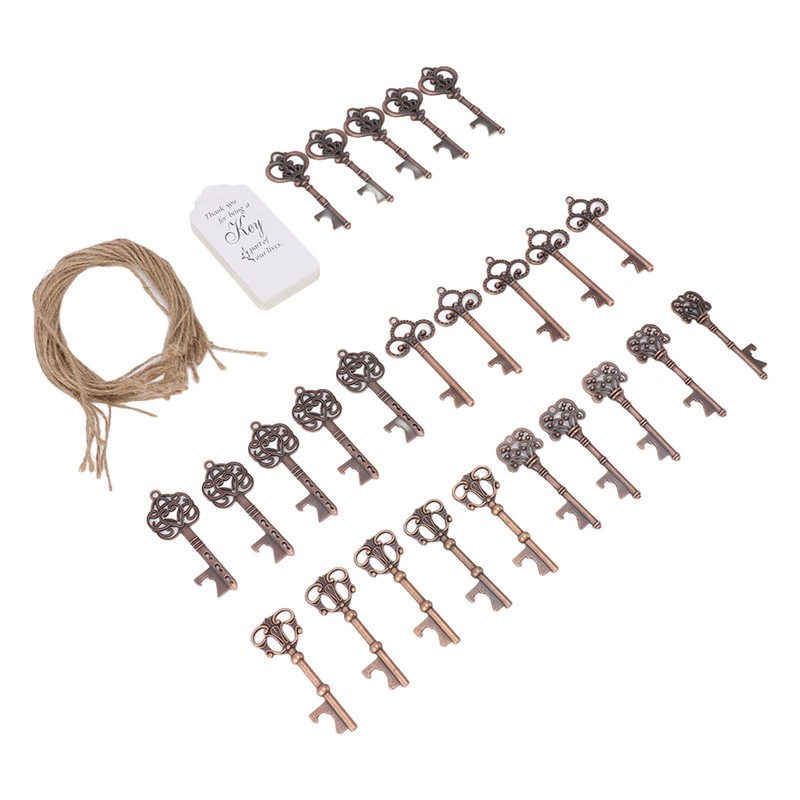 25pcs Bottle Opener Retro Metal Key Bottle Opener with Tag