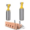 RKURCK 1/2" Shank T-Slot Cutter Router Bit Steel Handle 3/8"