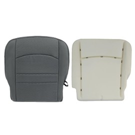 SecosAutoparts Driver Side Bottom & Foam Cushion Replacement Cloth Seat Cover Gray Compatible with Dodge Ram 1500 2500 3500 4500 5500 2013 2014 2015 2016 2017 2018