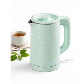 Tuehakny Small Electric Kettle 0.8L, 600W, 304 Stainless Steel Inner, Green