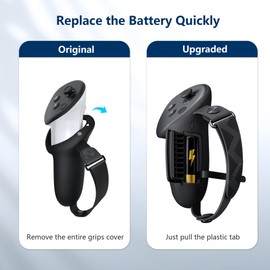 AMVR Upgraded Controller Grips Cover & Face Cushion Pad for Meta/Oculus Quest 3 Accessories, Black