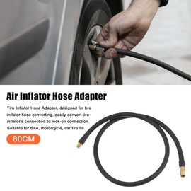X AUTOHAUX 80cm Threaded Tire Inflator Extension Hose Chuck Adapter Air Pump Tube Tire Valve Pipe for Car Truck Bike MTB Copper Rubber Black Copper Tone
