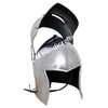 L M Handicrafts Medeaval Visored Barbuta Templar Crusader Silver Viking