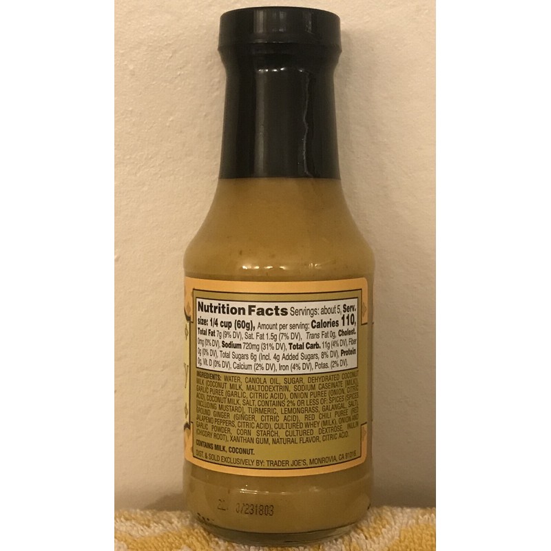 Trader Joe's Thai Yellow Curry Sauce 11oz (312g) Exclusive by