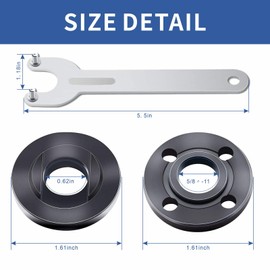 7PCS Angle Grinder Nut Angle Grinder Wrench Kit 5/8-11 Flange Metal Lock Nut for Compatible with Dewalt Milwaukee Makita193465-4 Metabo Bosch Ryobi Black Decker 4.5" 5" Grinder Parts