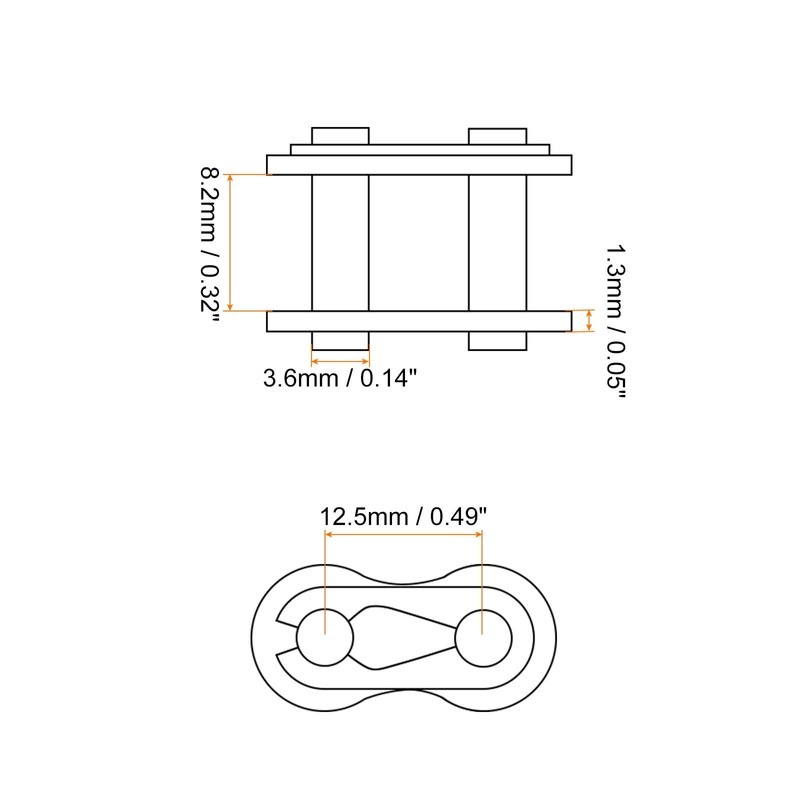 sourcing map 10Pcs #35H/ DIN/ISO 06CH Chain Master Connector Link
