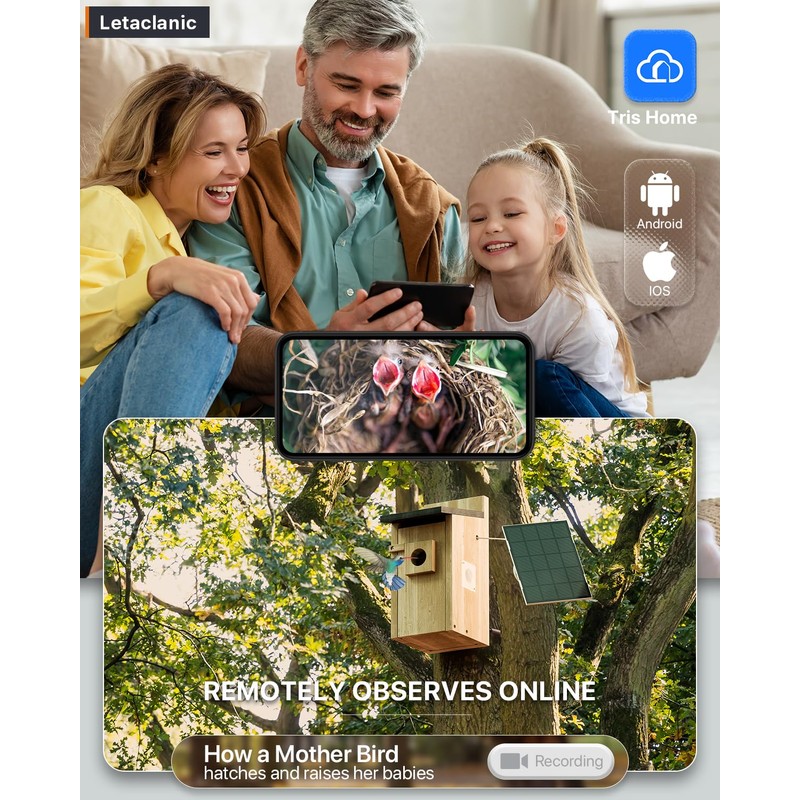 Epfweits Bird House with Camera, 4MP HD Bird Houses for