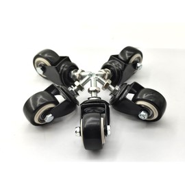 1.5" M8x25 Threaded Rod and Spacer Nut Roll for Shopping Trolleys, Workbenches, Furniture (Unbraked Wheels, 5)