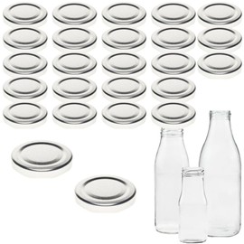 mikken TO48 Twist-Off Replacement Lid for Milk Bottles and Juice Bottles 5 cm Pack of 25 Silver