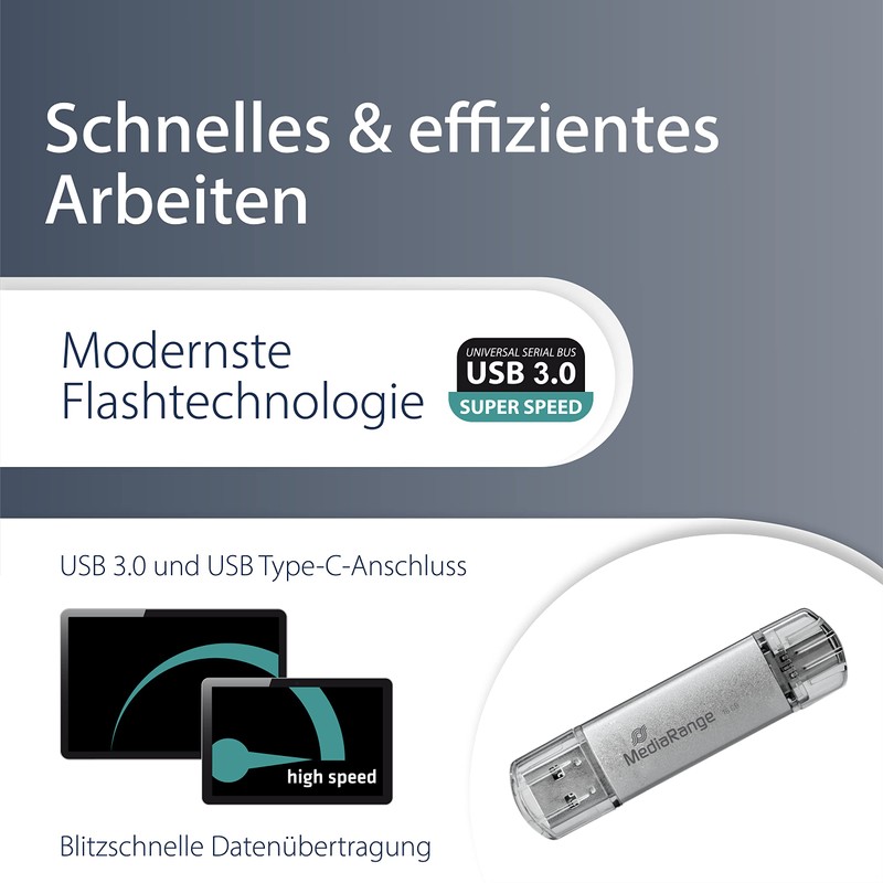 MediaRange USB 3.1 und TypeC Speicherstick 32GB - Combo Flash-Laufwerk
