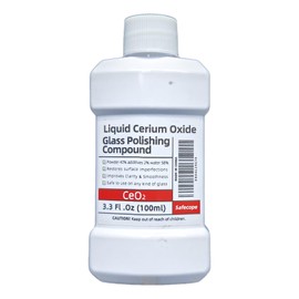 3.3 fl oz (100 ml) Cerium Oxide Glass Polishing Solution - For removing: oil films, water spots, swirls, water stains, windshield wiper marks, minor scratches & effectively cleaning glass surfaces.
