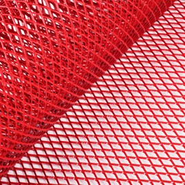 AggAuto Universal 40 inchx13 inch Car Grill Mesh - Aluminum Alloy Automotive Grille Insert Bumper 6x12mm Rhombic Hole, One of the Most Multifunctional Shape Grids 100x33cm Red