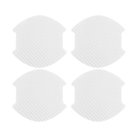 Motoforti Car Door Handle Cup Protector Door Handle Scratches Protective Films 3.28"x3.7" Fiber Silver Tone Magnetic Rubber, PVC 4 Pcs