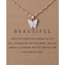Butterfly Necklace For Women 18K Thin Chain Rose Gold Butterfly Pendant, Minimalistic Beautiful Charm Necklace