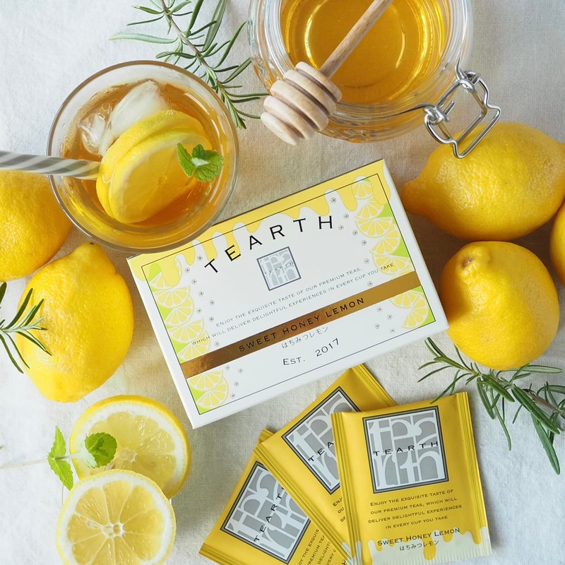 TEARTH Honey Lemon Tea Bags, Individual Pack, 25 Bags, Set