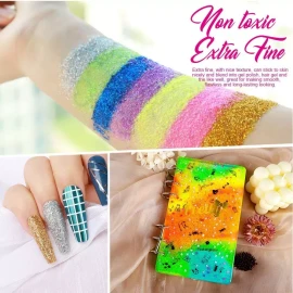 Teenitor Juego De 48 Colores Con Purpurina Fina Para Resina,