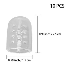 Pinky Toe Protectors for Women, 10 Pack Gel Little Toe Sleeves Guards, Silicone Clear Caps for Pain Relief, Corns and Blisters