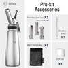 SimCoker Whipped Cream Dispenser,Aluminum 500ml Whipped Cream Maker,3 Decorating Nozzles,1