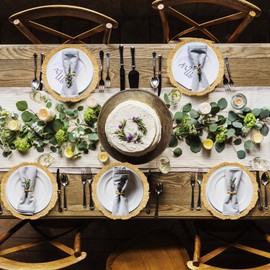 MDH 12 Pcs Gold Charger Plate 13 in Round Matte Reef Plate Charger Ruffled Rim Dinner Charger Hollow out Flower Holde (12)