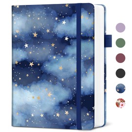 Lined Journal Notebook for Women, 240 Pages Thick College Ruled Journal for Writing, Hardcover Notebook for Work & Note Taking, Perfect for Office Home School Supplies, A5(5.7" x 8.6"), Starry Night