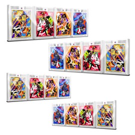 Baseball Card Wall Display Case for DIY Graded Card Display, 35PT Cards Display Frame for Collector, Sports Card Display with Stickers for Football Basketball Hockey Cards, 4 Cards Each - 4Pcs