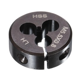 sourcing map Round Threading Die M5.5 x 0.8 Metric Thread 1" OD Adjustable Left Hand High-Speed Steel (HSS) Round Die Screw Thread Cutting Die for Thread Repair