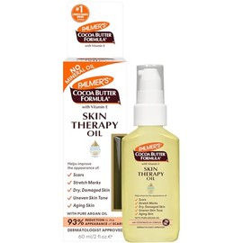 Palmer's Fórmula de manteca de cacao para terapia cutánea, aceite corporal hidratante con vitamina E y aceite de argán puro, hidratante corporal profundo para piel seca, dañada, cicatrices o estrías,