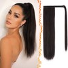 BARSDAR Dark Brown Straight Ponytail Extensions - 18 Inch Long