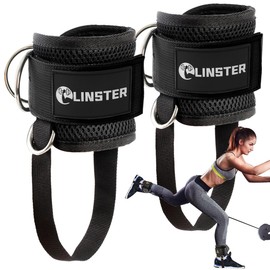 Foot Straps Cable Pull for Pulley Fitness with Fixed Rope, Kickbacks Foot Strap with 4 D-Rings and Neoprene, (Pack of 2) Ankle Straps for Women and Men Glutes and Leg Training