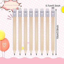 Cerolopy 40 Pieces Golf Pencils with Rubbers Half Pencils Small Pencils Mini Golf Pocket Pencils for Writing Drawing