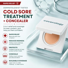 Coverology- “Tratamiento de herpes labial y corrector de herpes labial: el primero de su tipo, tratamiento ligero y combina Ingr