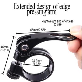 Bike Seat Post Clamp Aluminium Alloy Bicycle, Bike Seat Clamp - Seat Clamp Bike,Bike Seat Lock Clamp,Quick Release Seatpost Tube Clamp for Road Casual Bike (Black, 34.9mm)