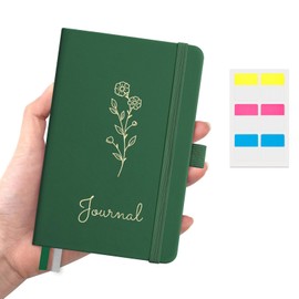 AUTEMPO A6 Pocket Notebook - 160 Pages 100 GSM Thick Paper, Small Notebooks Pocket Size, Hardcover Lined Journal for Women Students, Mini Notepads for Work, Study, and Travel, Dark Green
