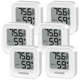 Digital Hygrometer Thermometer for Room Temperature Humidity Meter Indoor Thermometer Accuracy Calibration LCD Temperature Sensor, Bedroom, Baby Room, Office, Greenhouse, Cellar (6)