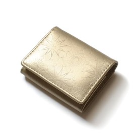 Coin Purse, Coin Case, Women's, Cow Split Leather, Embossed Box Type [No.3194], gold
