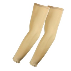 The Elixir Compression Athletic Arm Sleeves, UV Protective Perfect for Basketball, Baseball, Running (Pack of 4 Pairs, Beige)